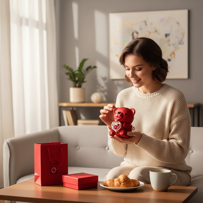 Collier Cœur Rouge avec Coffret