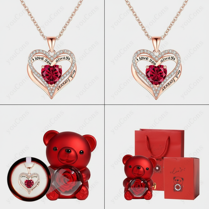 Collier Cœur Rouge avec Coffret